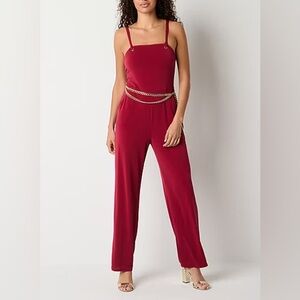 BOLD elements Red Jumpsuit Modern Sophistication